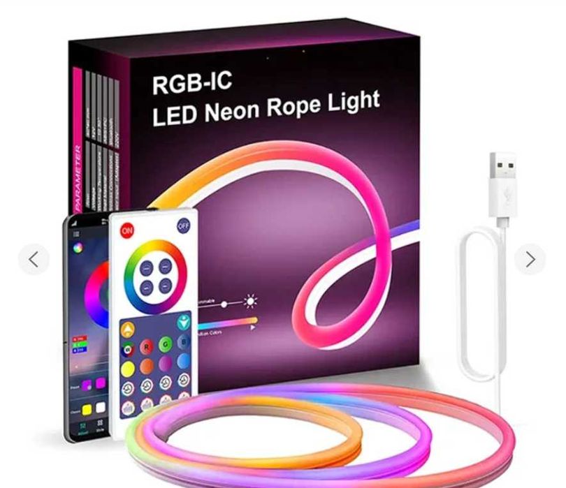 Гибкая LED лента 5 метра RGB, силиконовая, с управ музыкой через Wi-Fi