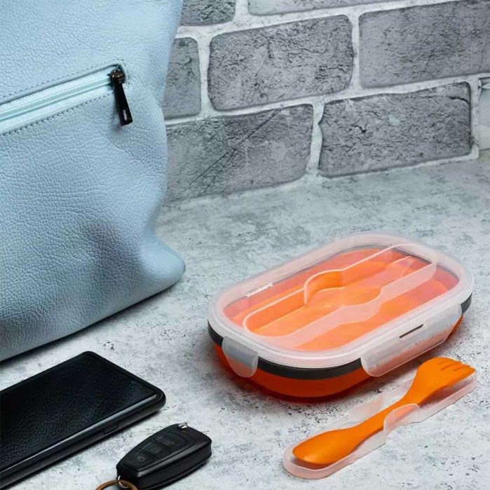 Silikonowy składany lunch box klausberg pudełko na kanapki do szkoły