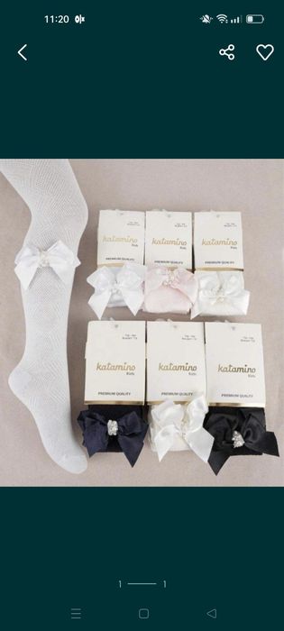 Rajstopy z kokardą katamino Różowe