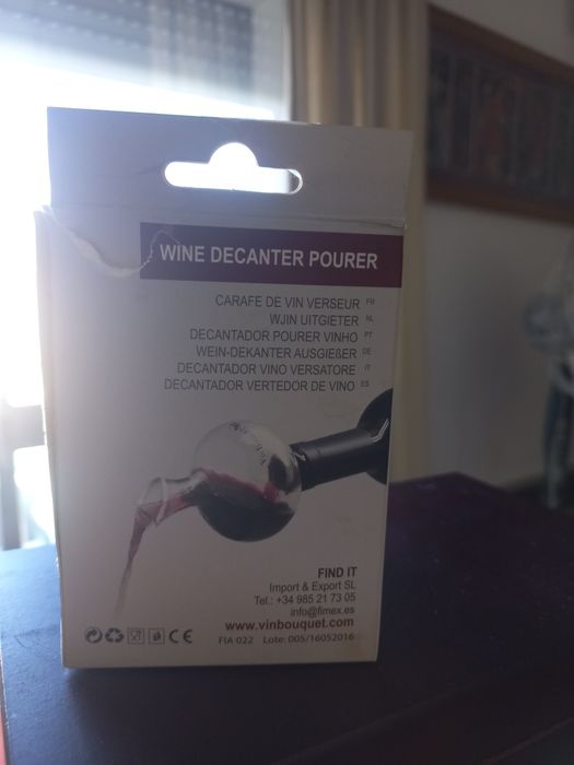 Decanter Pourer da Vin, novo, para casa ou para presente.
