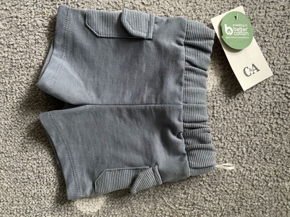 Nowe krótkie spodenki szorty niebieskie r.62 w prazki c&a baby club