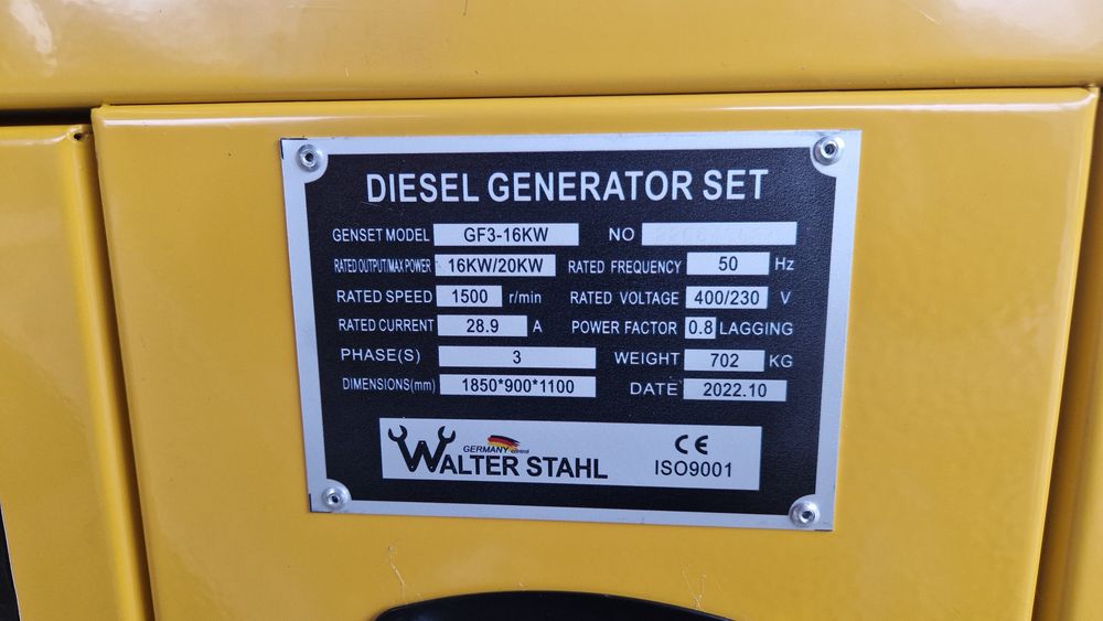 Walter Stahl GF3-16kw (з автозапуском) дизельний генератор (можливий о