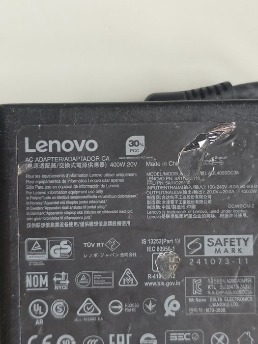 Lenovo ADL400SDC3a 20.0v 20.0a 400w