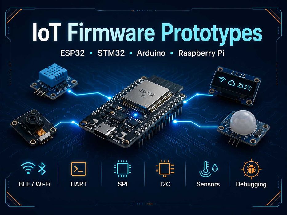 Programowanie ESP32, Raspberry Pi, Arduino, IoT, Modbus – prototypy