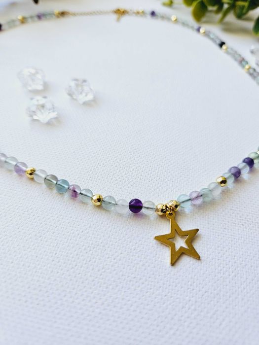 Naszyjnik choker z flourytu