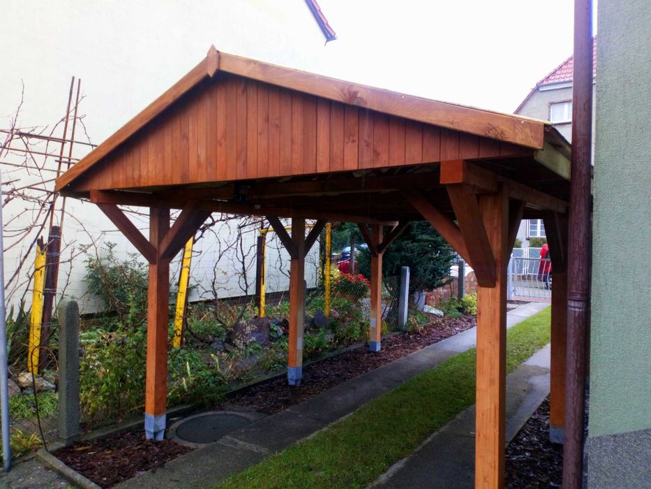 Wiata CARPORT Zadaszenie Drewutnia Altana drewniana ŻARY Lubuskie