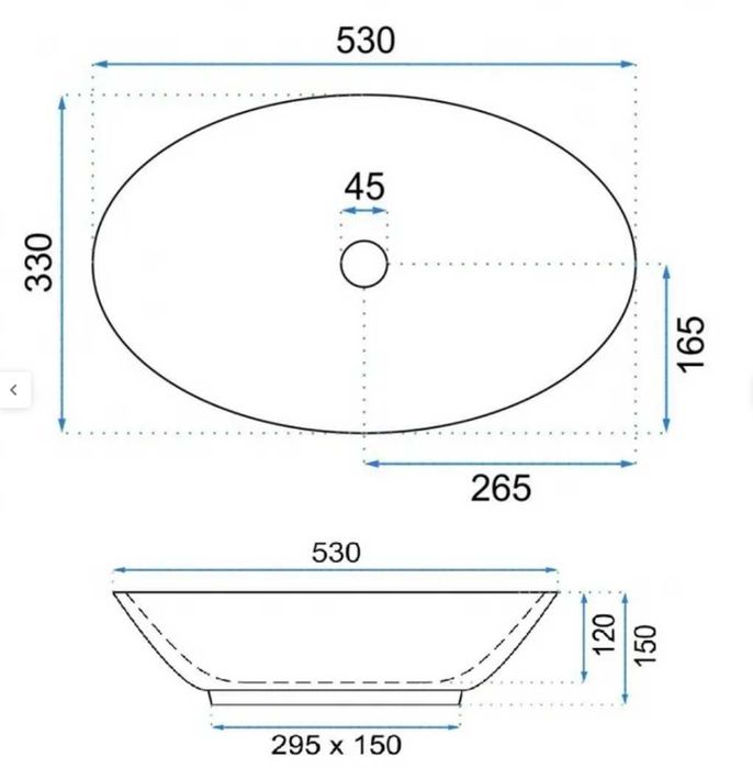 Lavatório de bancada REA Pamela Aiax Shiny