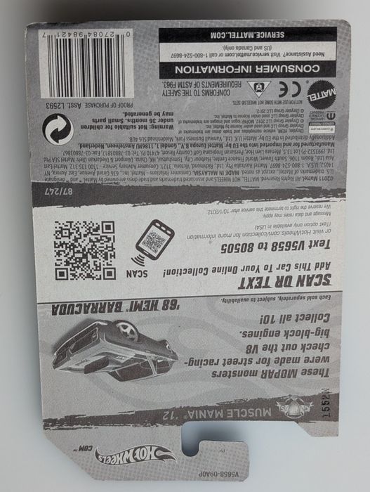 Hot Wheels 68 Plymouth HEMI Barracuda