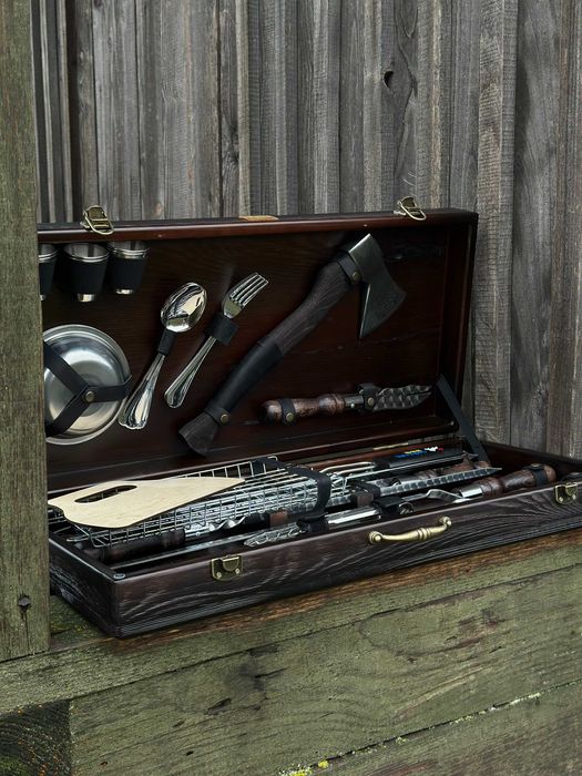 Набір шампурів Зубр 2.0 BS51 Набор для шашлыка на подарок