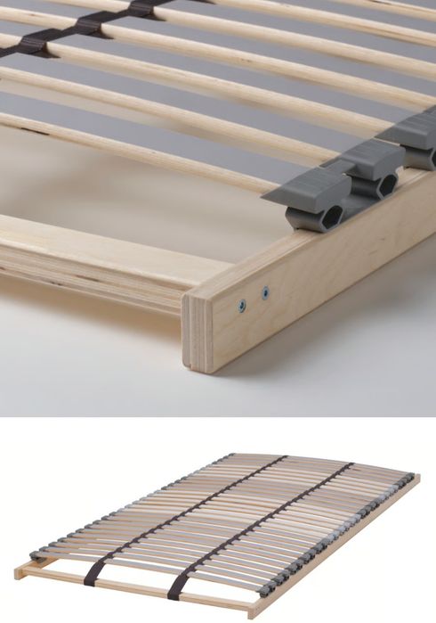 Łóżko HEMNES IKEA Rama biała bejca 2 szt. (+ szuflady na pościel + dno łóżka + materac)