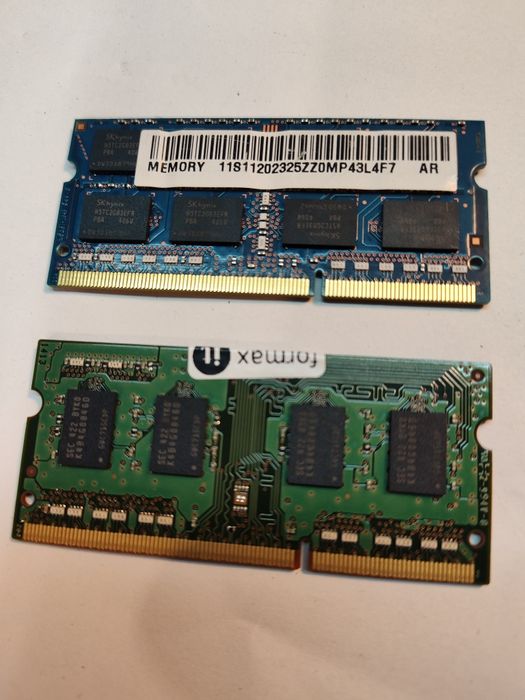 Dwie kości 4GB ram DDR3 PC3L 12800 laptop