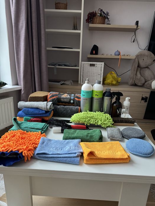 Набір для мийки авто шампунь фібра щітки (набір 4500 грн)