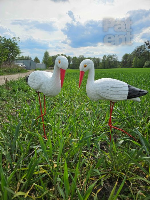 Figurki bocian bociek do ogrodu dekoracja działka ozdoba 2 szt.
