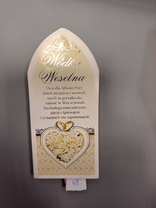 Naklejka, etykieta na wódkę weselną