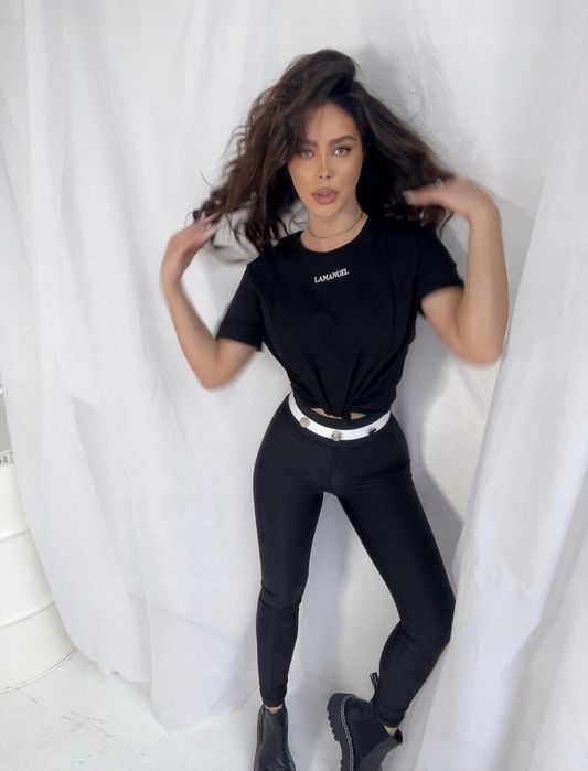 Legginsy Theboss La Manuel czarne rozmiar Xs