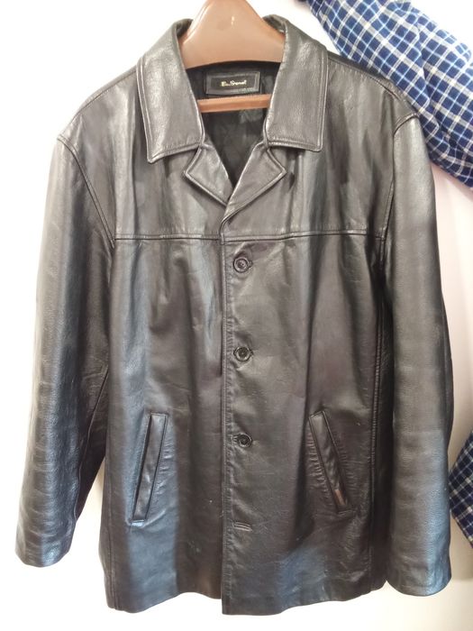 Casaco  Preto de cabedal Homem