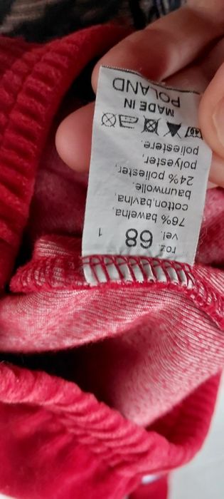 Dres dresik welurowy niemowlęcy dla chłopca 68 mk