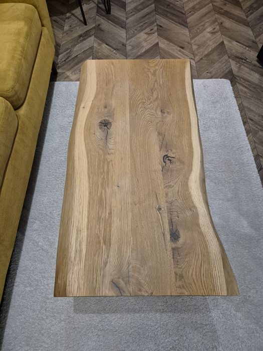 Stolik stół  kawowy dębowy drewniany loft industrial