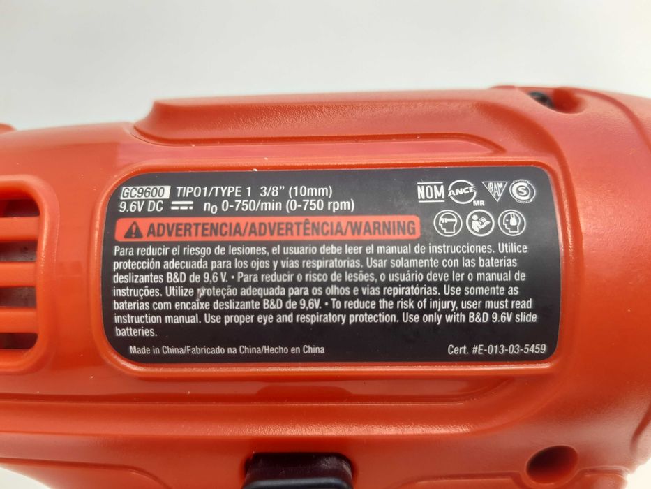 Furadeira/Parafusadeira Black & Decker - GC9600 - 9,6V