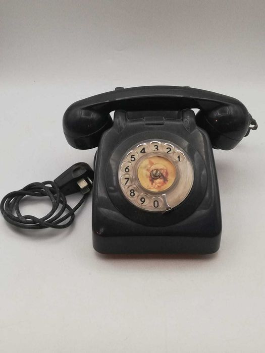 Raro Telefone de parede em madeira