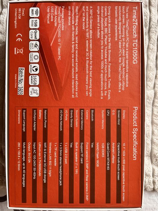 Планшет не дорого Time2Touch TC1050G 10.1