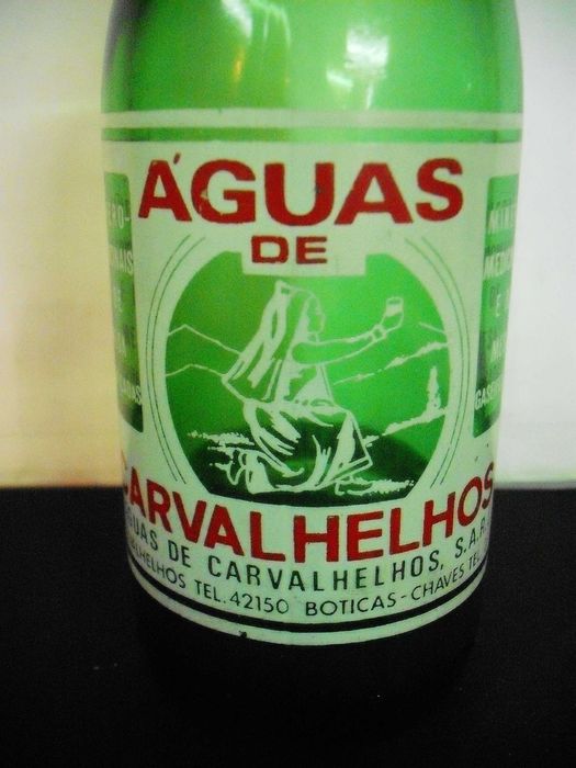 Garrafa antiga da Água de Carvalhelhos - Pirogravada