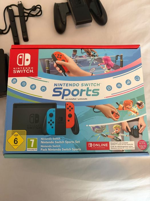 Nintendo Switch V2 Como Nova + 3 Jogos + Caixa e Acessórios