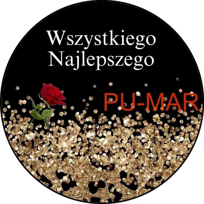 Opłatek na tort Urodziny Kwiaty Złoto