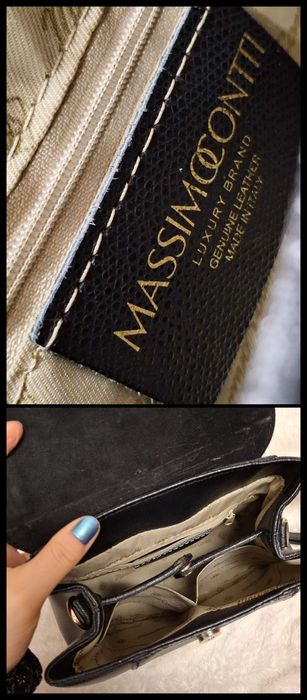 Massimo Contti torebka plecak skórzany czarny