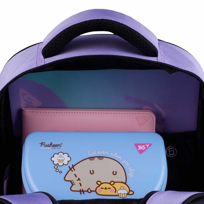 Рюкзак шкільний напівкаркасний YES Pusheen Shiny S-91 + пенал + сумка