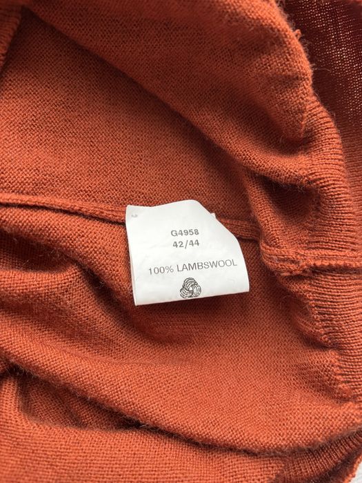 Wełniany sweter kardigan narzutka celglasty ceglany Colourways 42 44