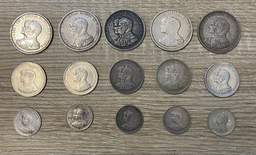 Moedas 5 colecoes D. Carlos/Amelia