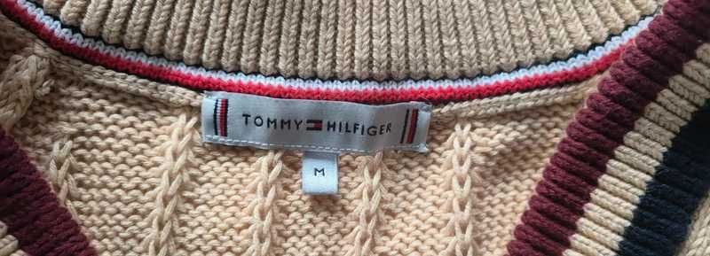 Tommy Hilfiger beżowy sweter M bawełna