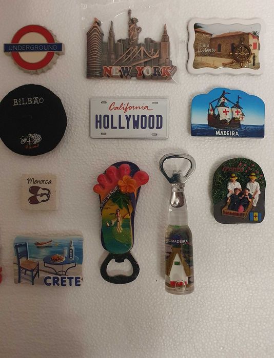 Coleção de Imans para frigorífico de vários Países, Estados e Cidades