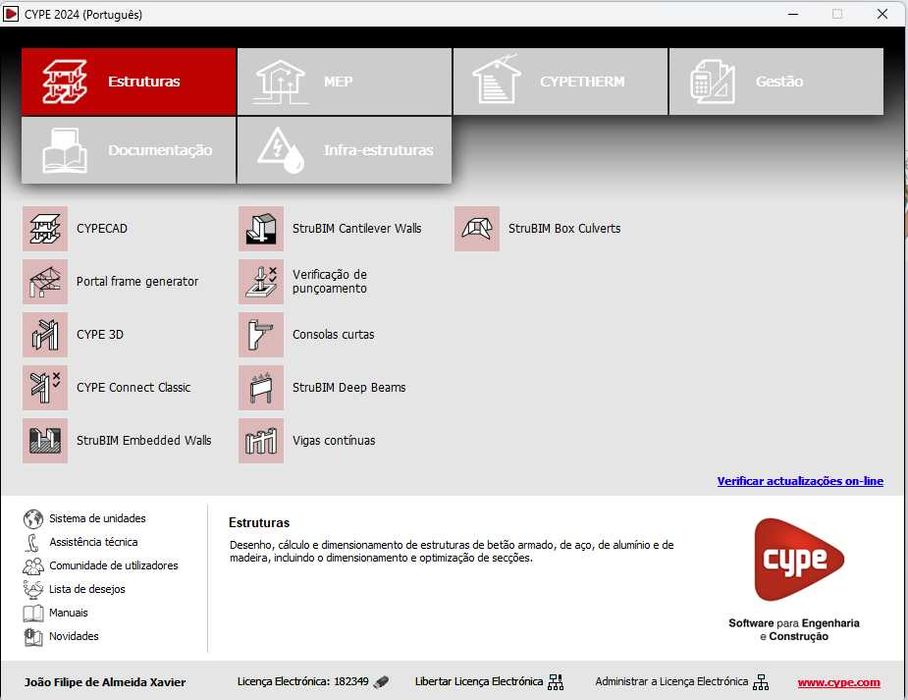 CYPE 2024 (Cypecad + Cype3D + MEP + Gestao + CypeTherm + Infra-Estruturas)