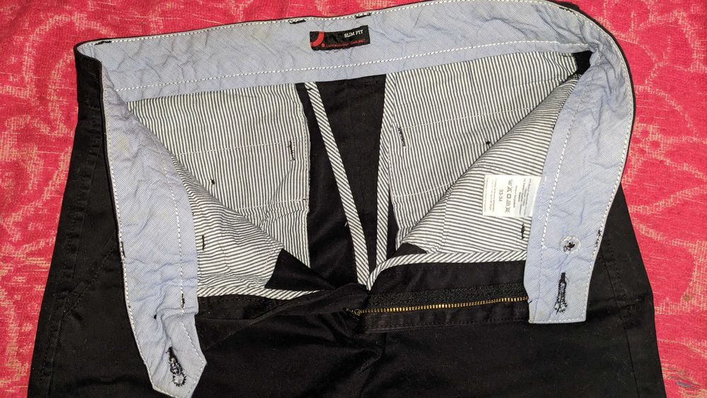 Брюки мужские Dressmann Slim Fit 33-34 чёрные оригинал