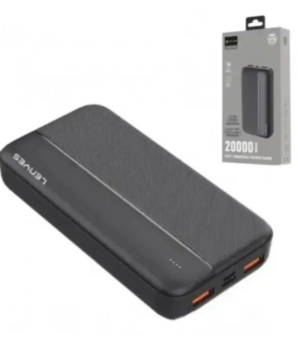 Power bank 20000mAh с USB, Lenyes PX263, Повербанк с быстрой зарядкой