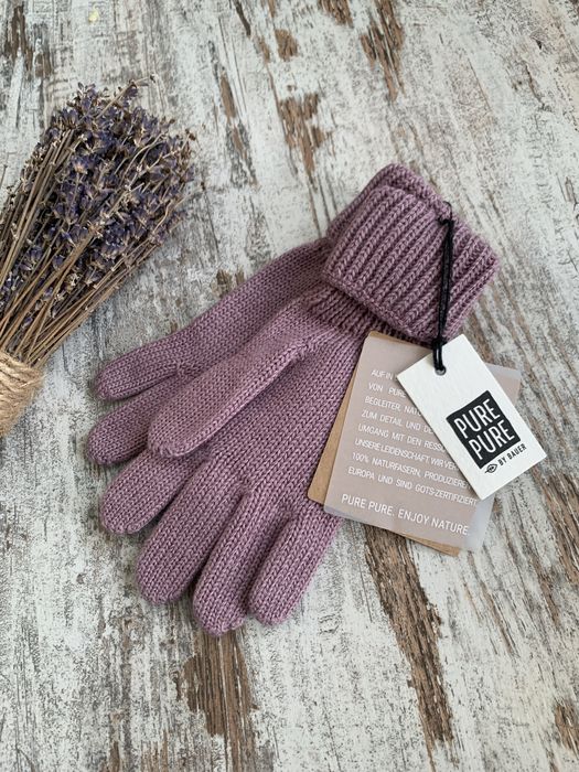 Rekawiczki dzieciece rozowe welna merino jedwab