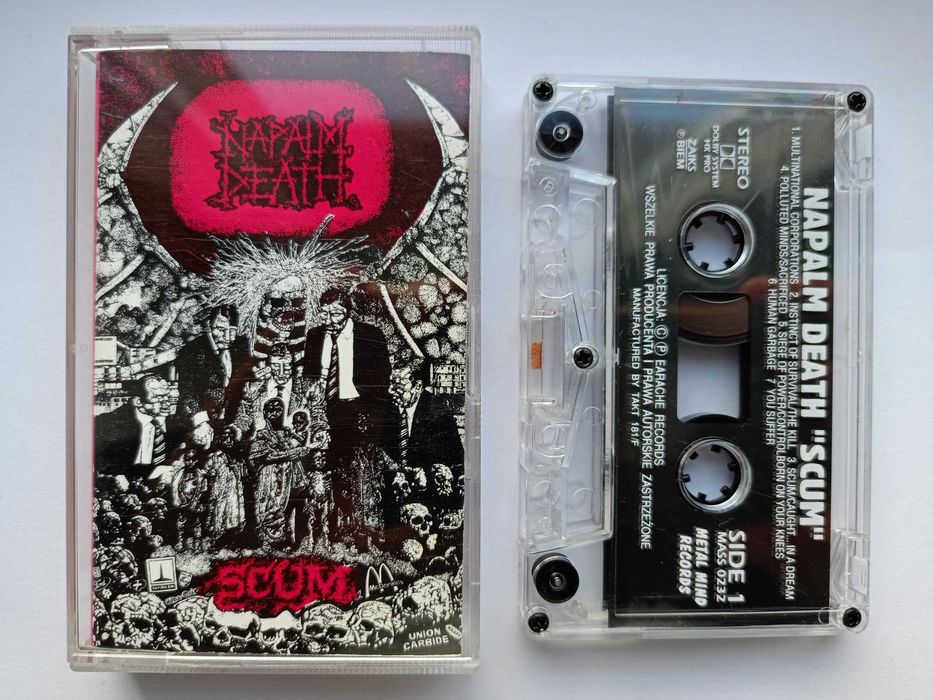 Napalm Death - Scum kaseta magnetofonowa