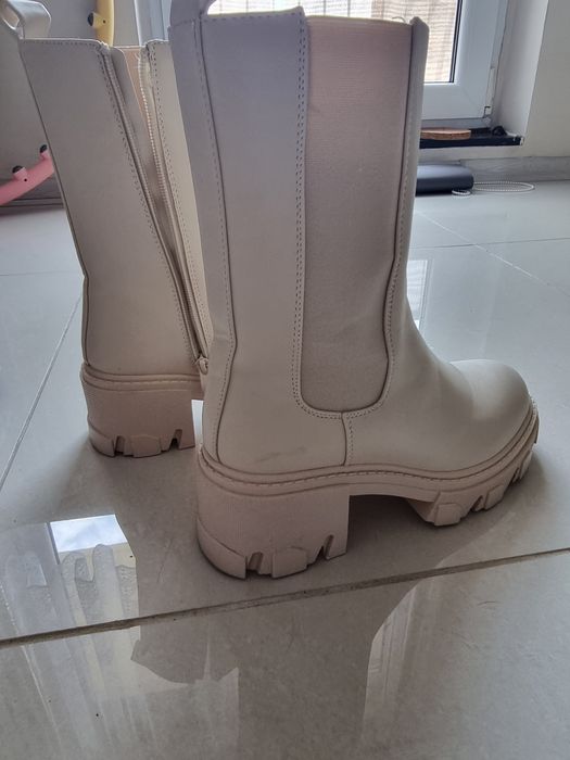 Botki sztyblety beżowe zimowe