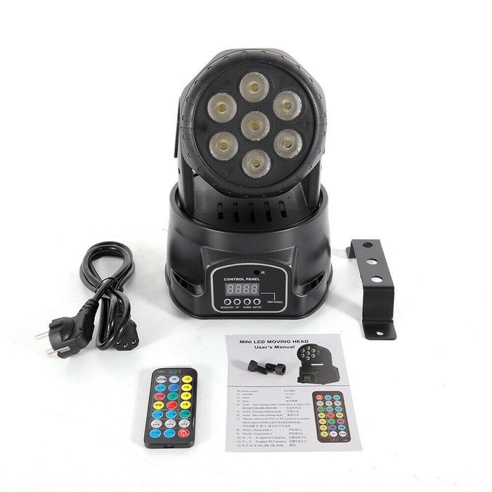 Robo Moving Head Wash Led RGBW NOVO com Comando Wireless