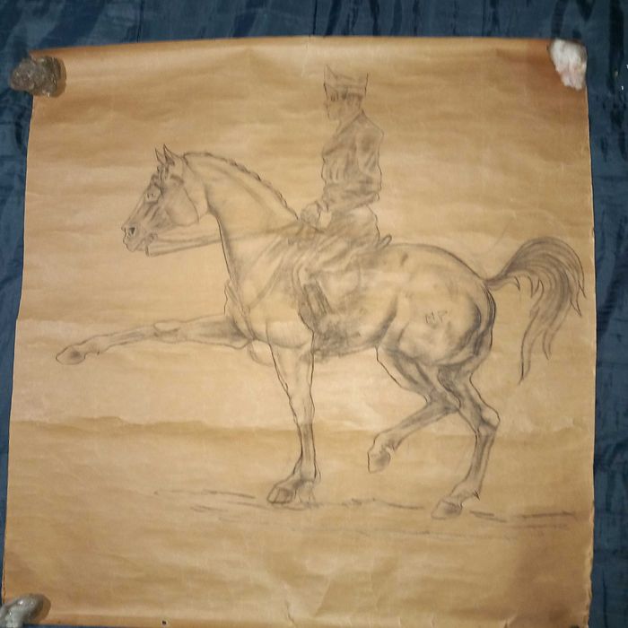 Desenho com cavaleiro