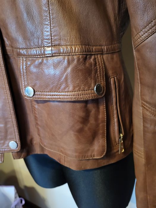 Kurtka skórzana Massimo Dutti, M skóra naturalna