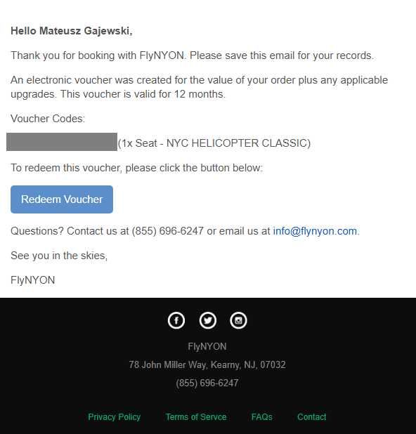 Voucher FlyNYON - Nowy Jork - NYC HELICOPTER doors-on/off