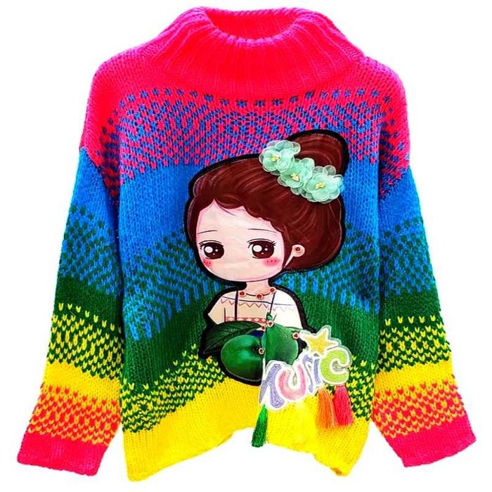 Sweter Kolorowy aplikacja Uni 40/42/44/46