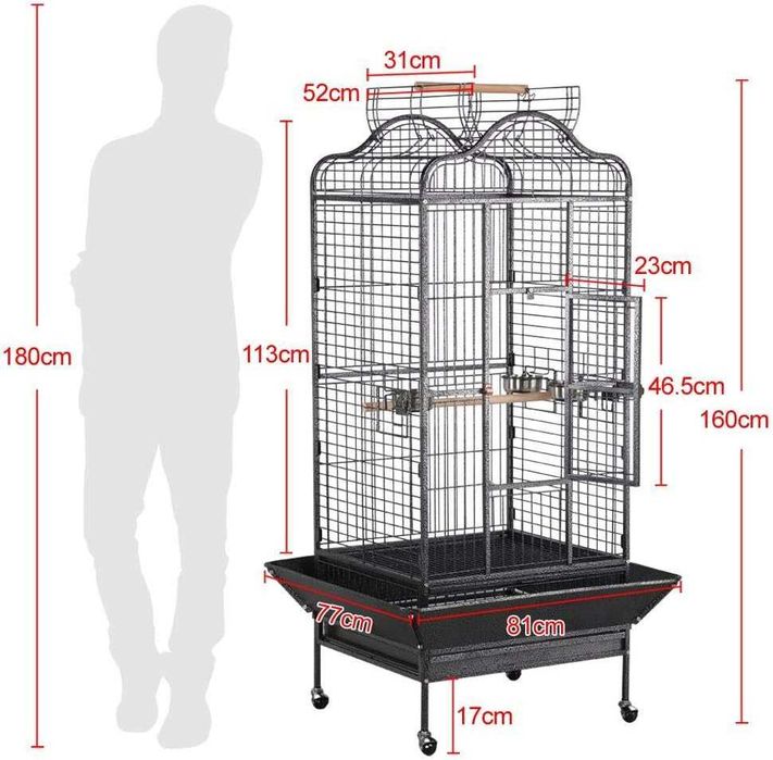 Gaiola Grande para Papagaio 81 x 77 x 160 cm Oferta de Envio