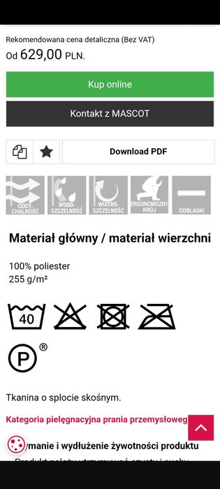 Kurtka zimowa męska Mascot