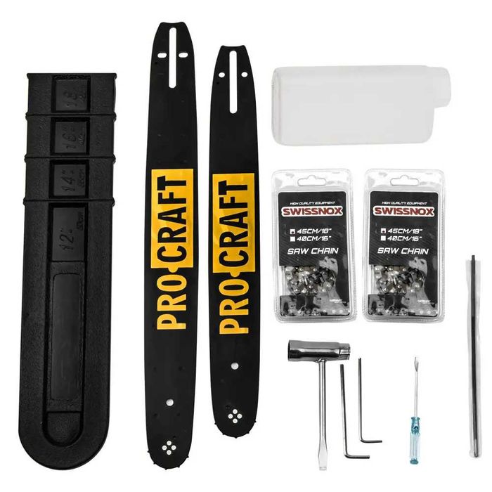 Бензопила PRO CRAFT К450 (шина+ланц 45, шина+ланц.40см)