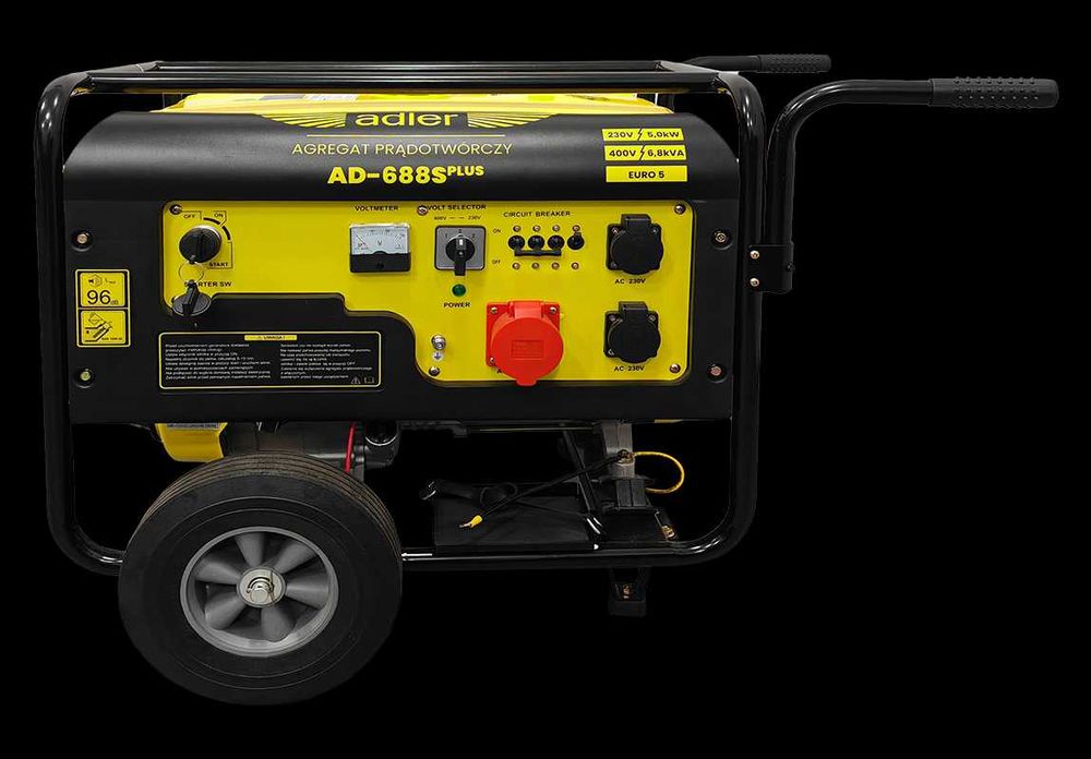 Agregat prądotwórczy z rozrusznikiem elektrycznym 230V/400V 5KW koła