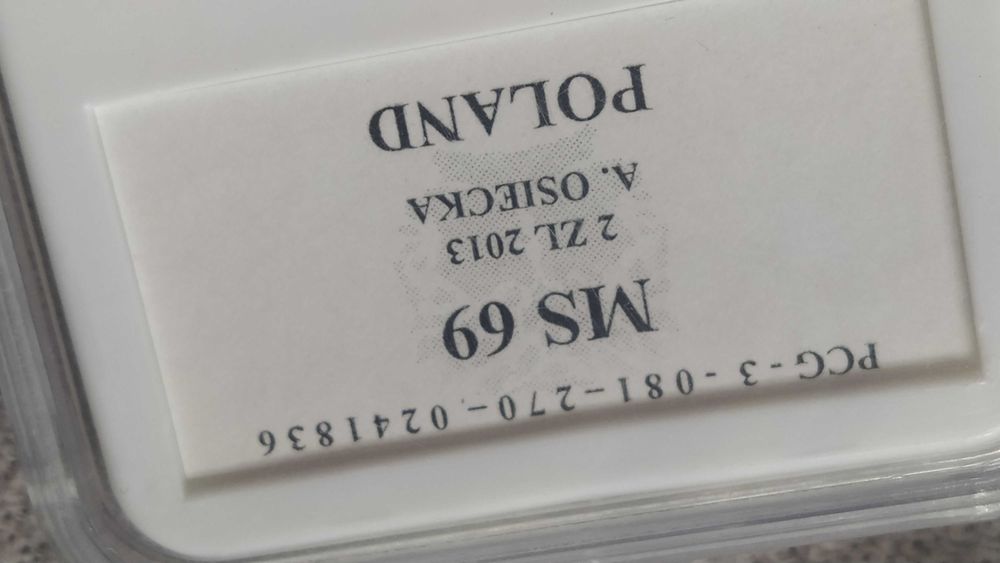 2 zł grading wysoki MS69 unikat,jedyna taka nota.oryginał.